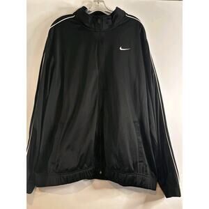 Nike Track Jacket Men XXL Black With White Stripe